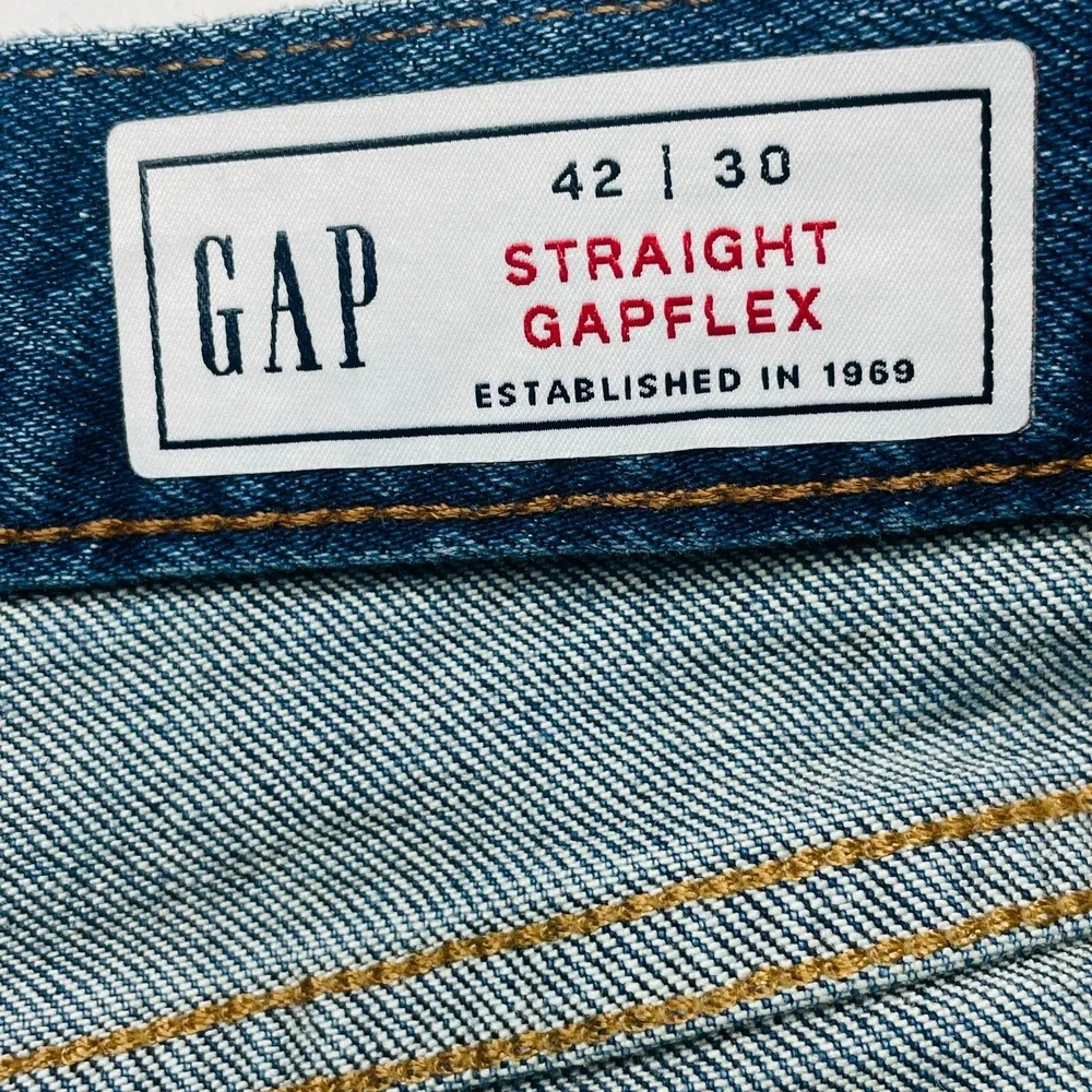 GAP Men's 42x30 Light Wash Straight GapFlex Stretch Jeans Big Tall Casual